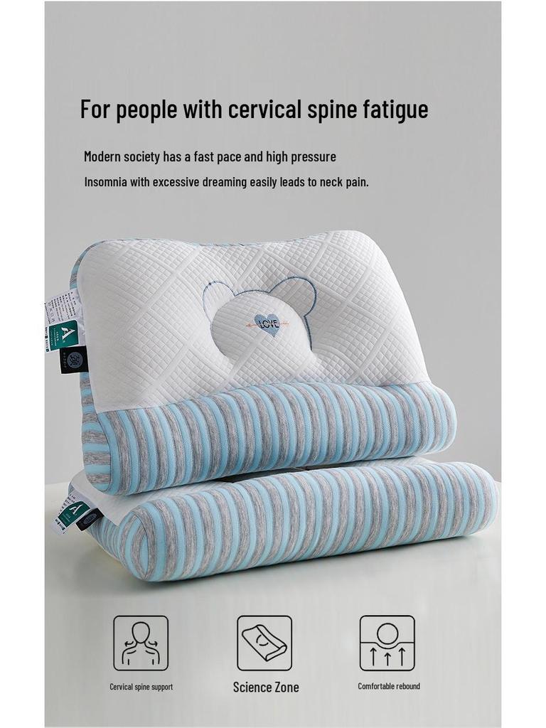 7A Antibacterial Anti-Slip Neck Protection Pillow Core - Sleep Aid for Students and Adults, Home Use, Non-Deforming, Pair Pack