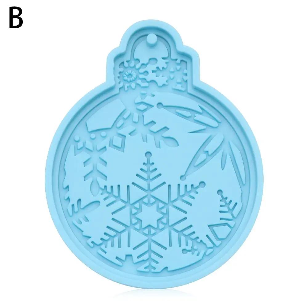 1PC Christmas Silicone Mold for Christmas Tree Hanging Pendant Keychain Jewelry Making Epoxy Resin Mold Christmas Decoration