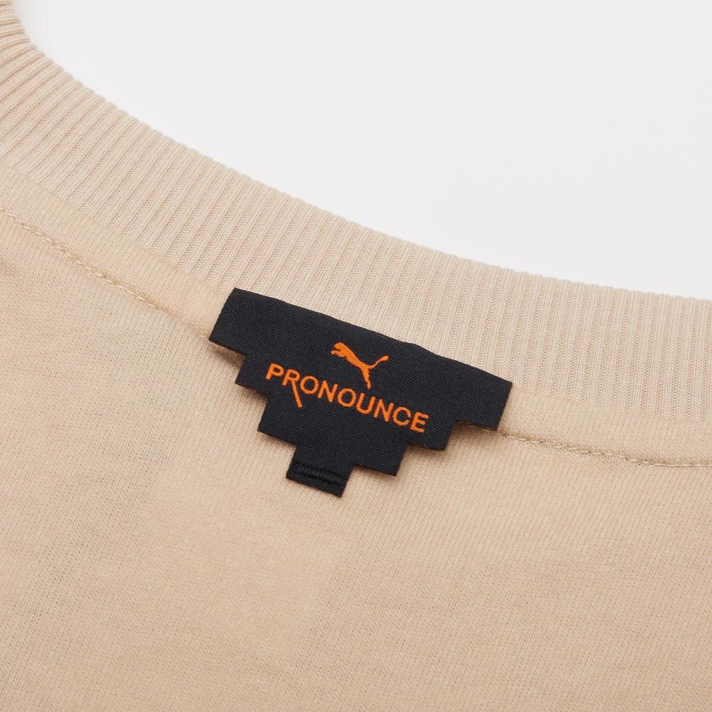 Puma X Pronounce Graphic Tee Tie-Dye Casual Sport Short Sleeve Women Tops Khaki 532149-20