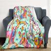 1pc Dogs Rainbows Print Blanket   Lightweight Flannel Throw Blanket For Sofa, Bed, Living Room, Office, Outdoor Travel, Camping