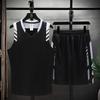 Mens Quick-Dry Ice Silk Sleeveless Sport Set Athletic Tank Top Shorts Running Gym Basketball