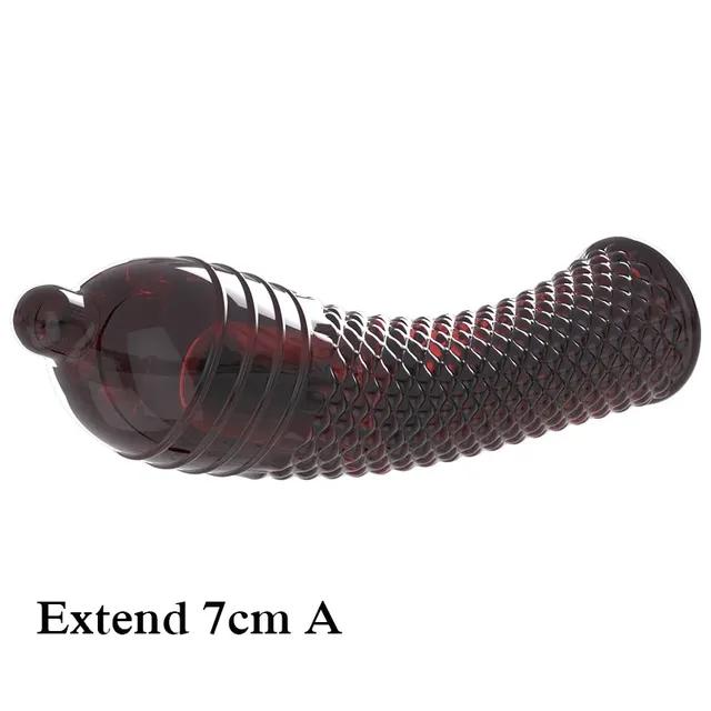 Penishülle in S/L-Größe, verlängert 5/7 cm, wiederverwendbares Kondom, verzögerte Ejakulation, Penisvergrößerung, Sexspielzeug für Männer und Paare