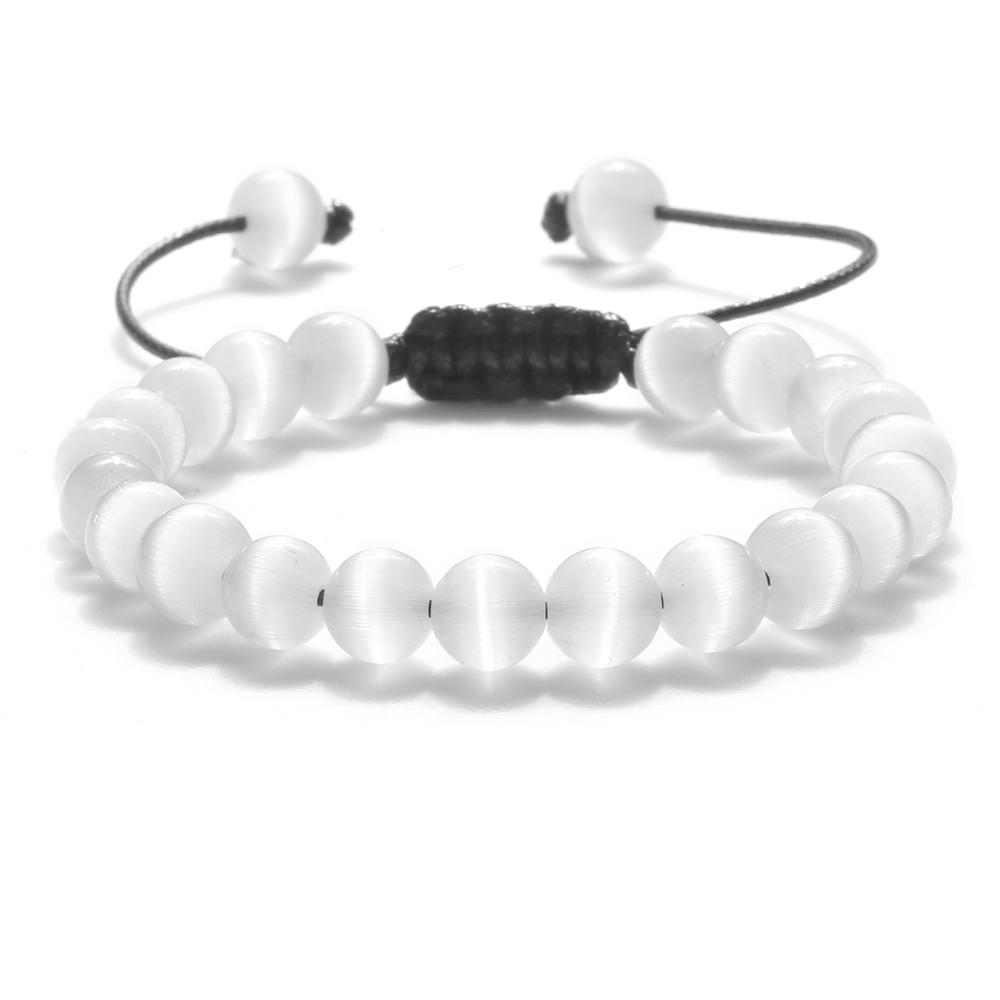 8mm náramek z kamenných korálků z tygřího oka Nastavitelné náramky z pleteného lana Přírodní lávový kámen Muži Ženy Náramky pro léčení jógy