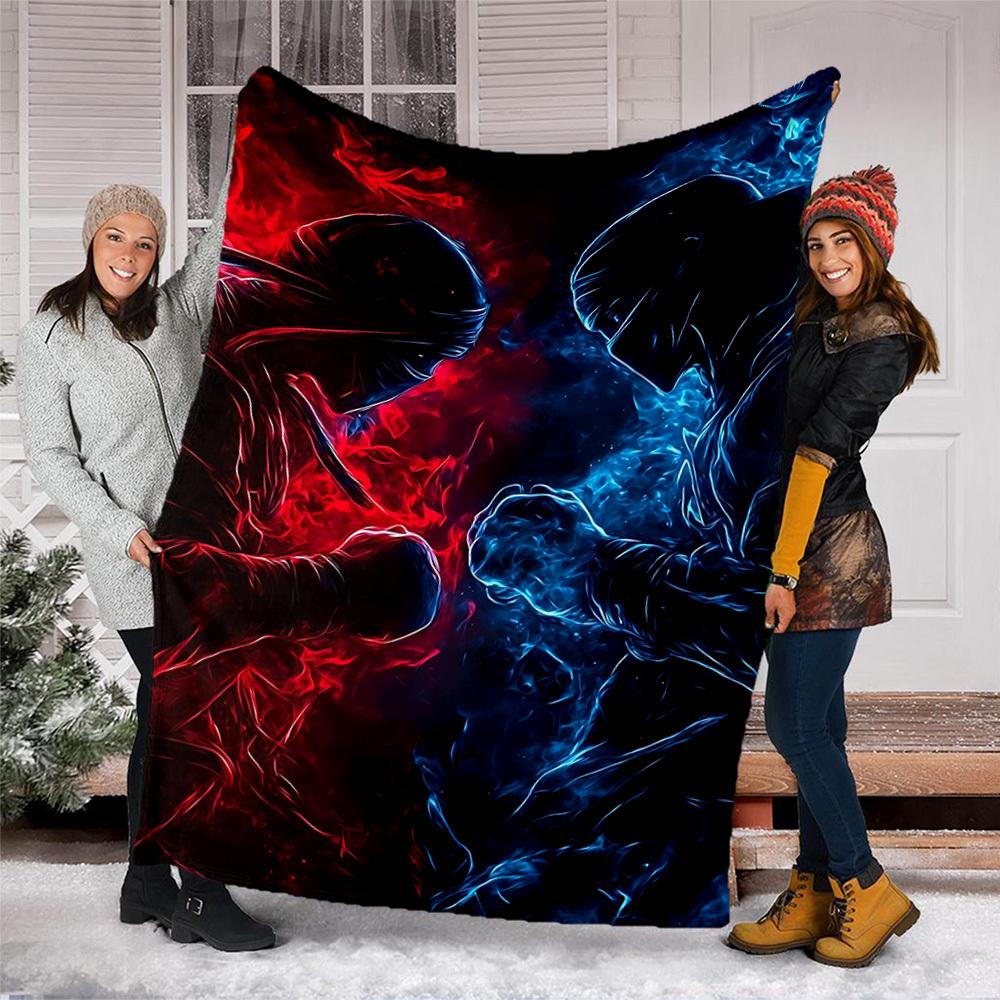 1pc Battle, Flame Outdoor Personalized Flannel Blanket, Soft, Lightweight Personalized Flannel Blanket, Digital Printing,