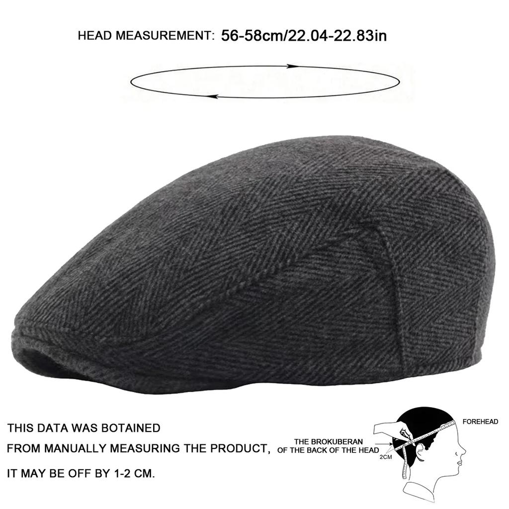 Unisex Retro Coarse Grain Fluff Newsboy Caps Men British Painters Hats Autumn Winter Berets Herringbone Flat Cap Hip Hop Berets