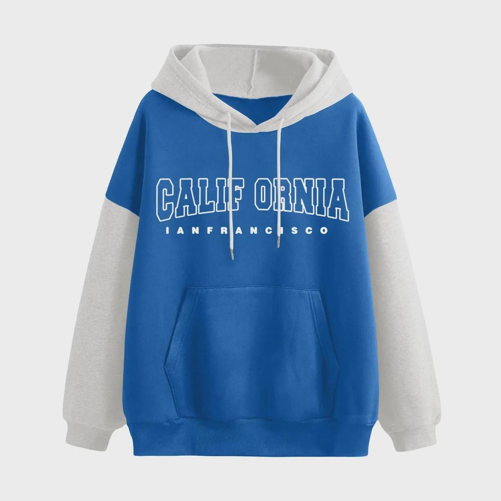 Women's Plus Velvet Cozy Long-Sleeve Printed Hoodie - European, American & Korean Style.