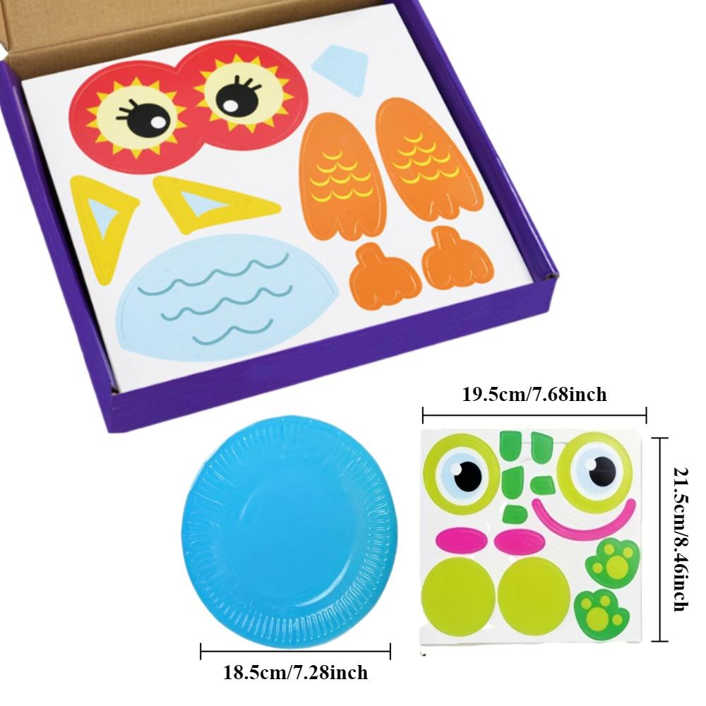 10 Wzorów Aktywności Imprezowe Zestaw Papierowych Talerzyków Zabawki, DIY Sztuka Zwierzęca Kreatywne Aktywności, Klasowe Ręcznie Robione Upominki Gry Prezenty