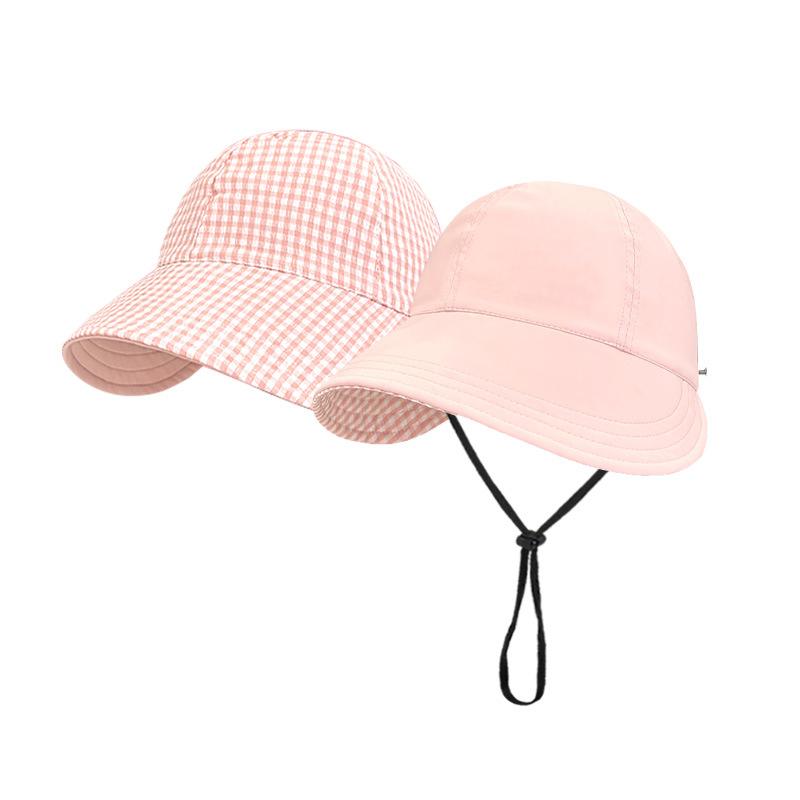 Double-sided Plaid Sunscreen Hat Women's Summer Foldable Sun Hat Outdoor UV Protection Breathable Big Eaves Sun Hat Batch