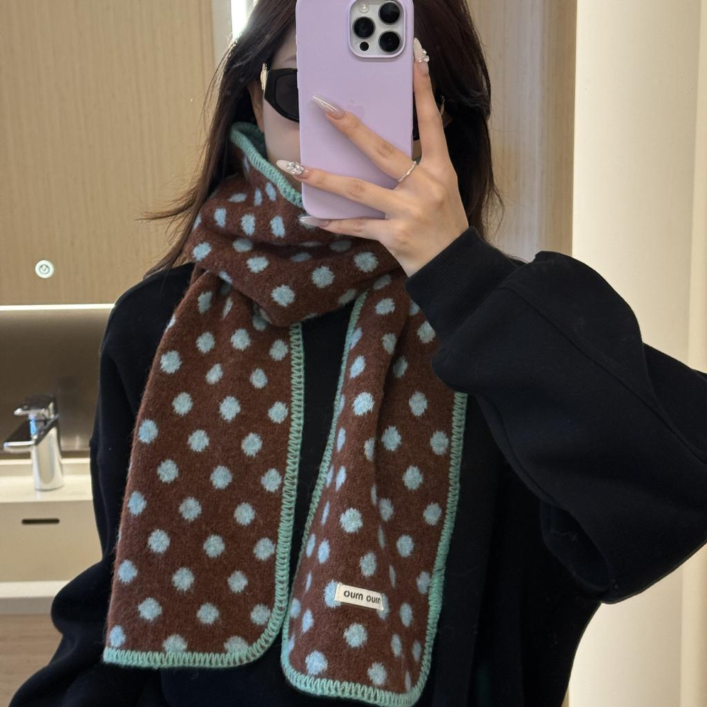 Atmosphere Premium Maillard Winter Warm Scarf Fair Island Knitted Fashion Korean Version Couple Shawl Scarf