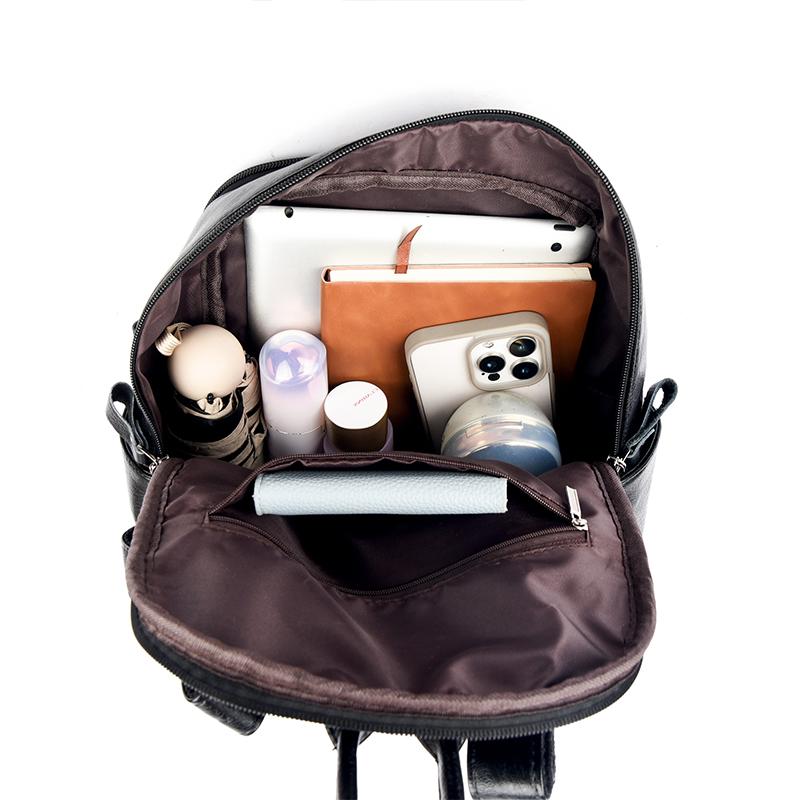 Fashionable PU Leather Backpack with Adjustable Shoulder Straps Simple Design Suitable for Daily Use Travel Shopping and Other Scenarios