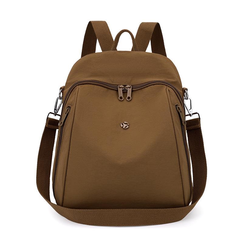 

Однотонный женский рюкзак большой вместимости, дорожный рюкзак, легкая нейлоновая сумка коричневый