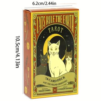 Cats Rule The Earth Tarot Deck, Fortune Telling Tarot Card Games For Fun, Family Party Entertainment Game Cards