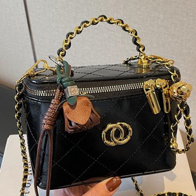 Řetízková malá kabelka dámská nová zimní trendy módní jednoduchá crossbody taška textura ruční malá čtvercová taška