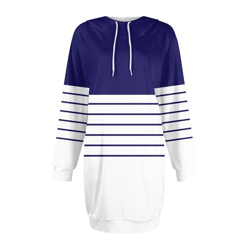 Damen Sweatshirtkleid Langarm Hoodies Kleider Casual Hoodie Mit Taschen Herbst Und Winter