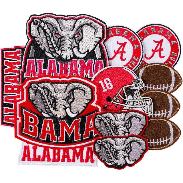12PCS Alabama Iron on Patch,Football Iron on Patch for Jacket,Jeans, Backpack and hat.