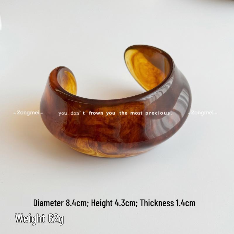 Korean Minimalist Acrylic Marble Pattern Vintage Bracelet for Women