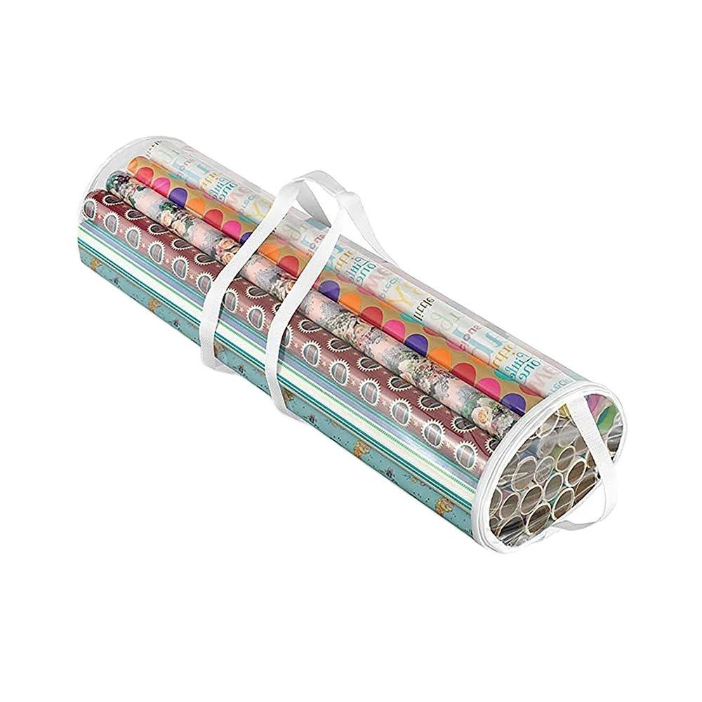 

Large Capacity Wrapping Paper Storage Bag Decorative Papers Organizer Under Bed Storage білий