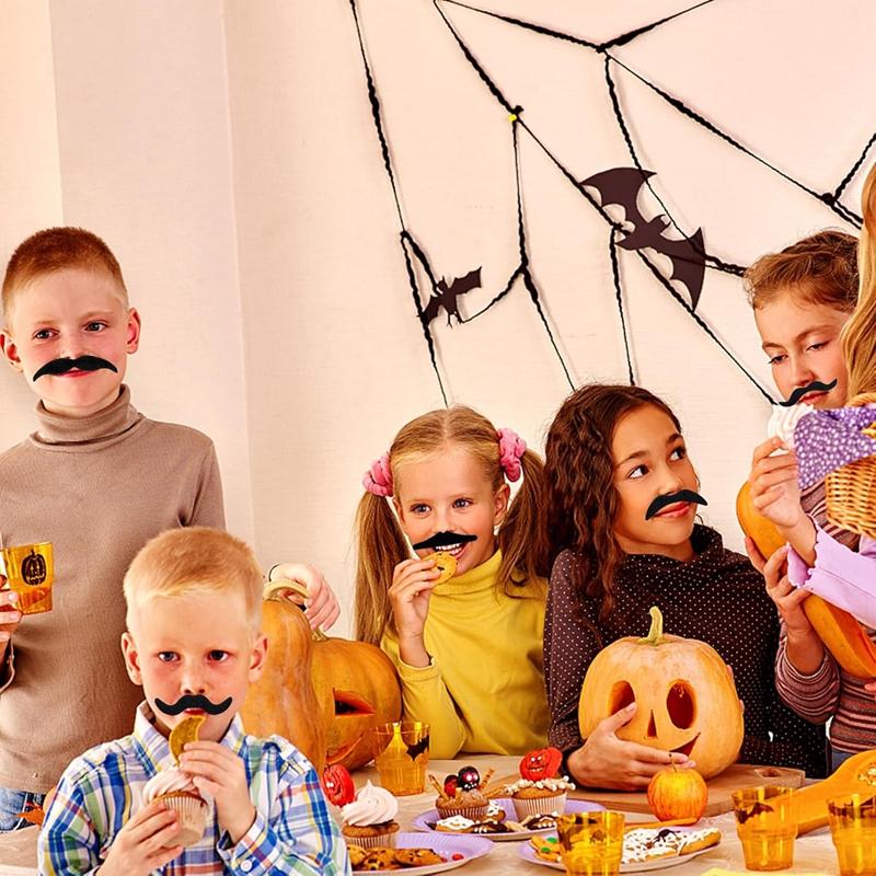 48pcs Funny Mustache Wedding Birthday Party Photobooth Props Kids Pirate Party Costume Cosplay Fake Beard Halloween Decoration