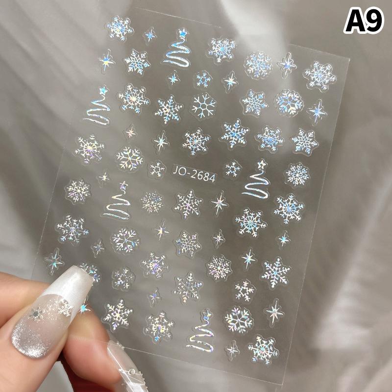 1 Sheet Christmas White Snowflakes Nail Stickers Snowflake Nail Decal Snowflake Xmas Slider