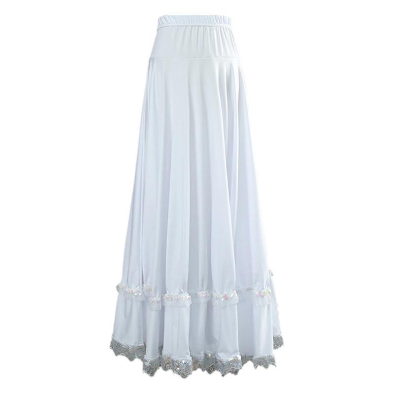 Damen Standard Flamenco Tanzröcke Lyrische Standard Fließende Maxiröcke Ballett Klassisch Ethnische Tanzaufführung Kostüme