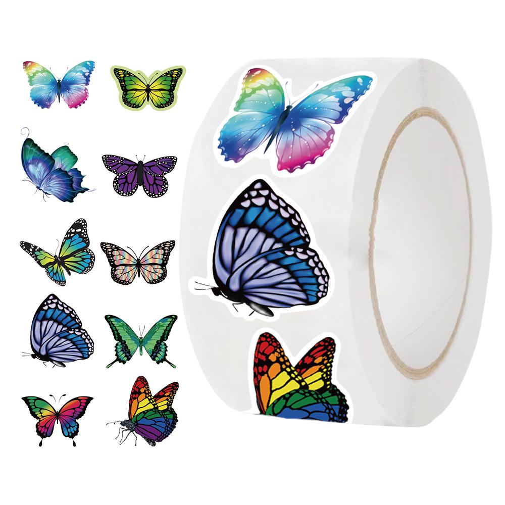 High-Quality 500Pcs High-Quality Butterfly High-Quality Roll High-Quality Stickers High-Quality Colorful High-Quality Butterflies High-Quality