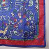 HERMES Carree90 scarf PIERRES D' ORIENT ET D' OCCIDENT Oriental Stone and Western Stonework Blue silk Women Used
