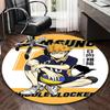 1 Stück Haikyuu Hinata Shoyo Karasuno Volleyball Team Logo Runder Teppich, Bürostuhlmatte, Rutschfester Teppich für Heimdekoration, Geschenk, Büro, Wohnzimmer