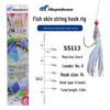 HAYABUSA SS113 Sabiki Rig with Feathers for Sea Fishing Yellow Croaker - 6 Hooks