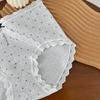 Ladies Summer Gentle Lace Stitching Jacquard Cotton Color Yarn 10A Bacteriostatic Crotch Mid Waist Triangle Briefs