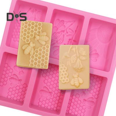 Stampo per sapone antiaderente e stampo per pasticceria in silicone con ape rettangolare 3D riutilizzabile