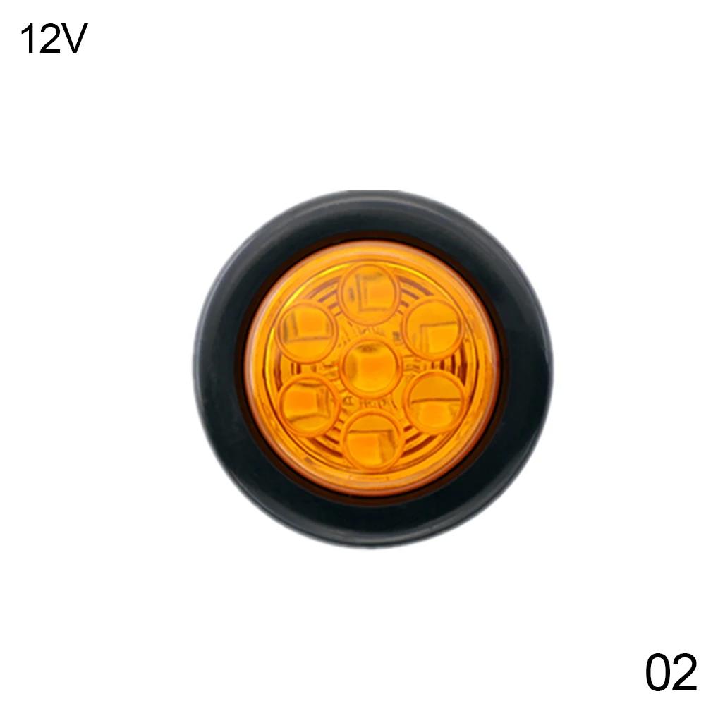 12V 24V Truck Round Tail Light 7 LED Side Marker Lights Flush Mount Signal Lamp For Car Trailer Tractor Pickup ATV Bus LorryTurn Signal 2