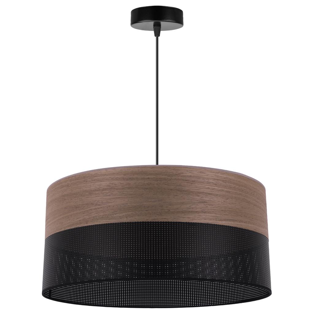Single Hanging Lamp, Walnut Veneer Lampshade, 44Cm