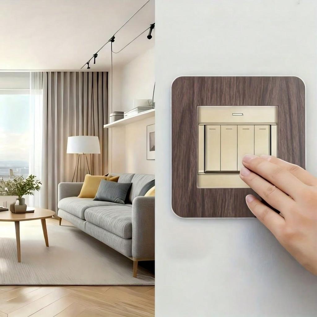 4PCS Modern Light Switch Sticker Acrylic Dustproof Switch Outlet Protective Cover Switch Wall Sticker For Living Room Home Decor