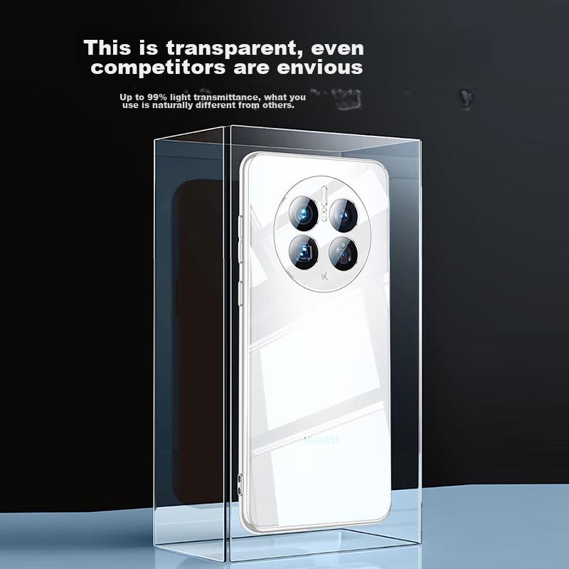 Case for Huawei Mate50 Phone, Shockproof, Anti-Fingerprint, Ultra-Thin, Full Coverage, Bare Phone Lens Protection, Fully Transparent