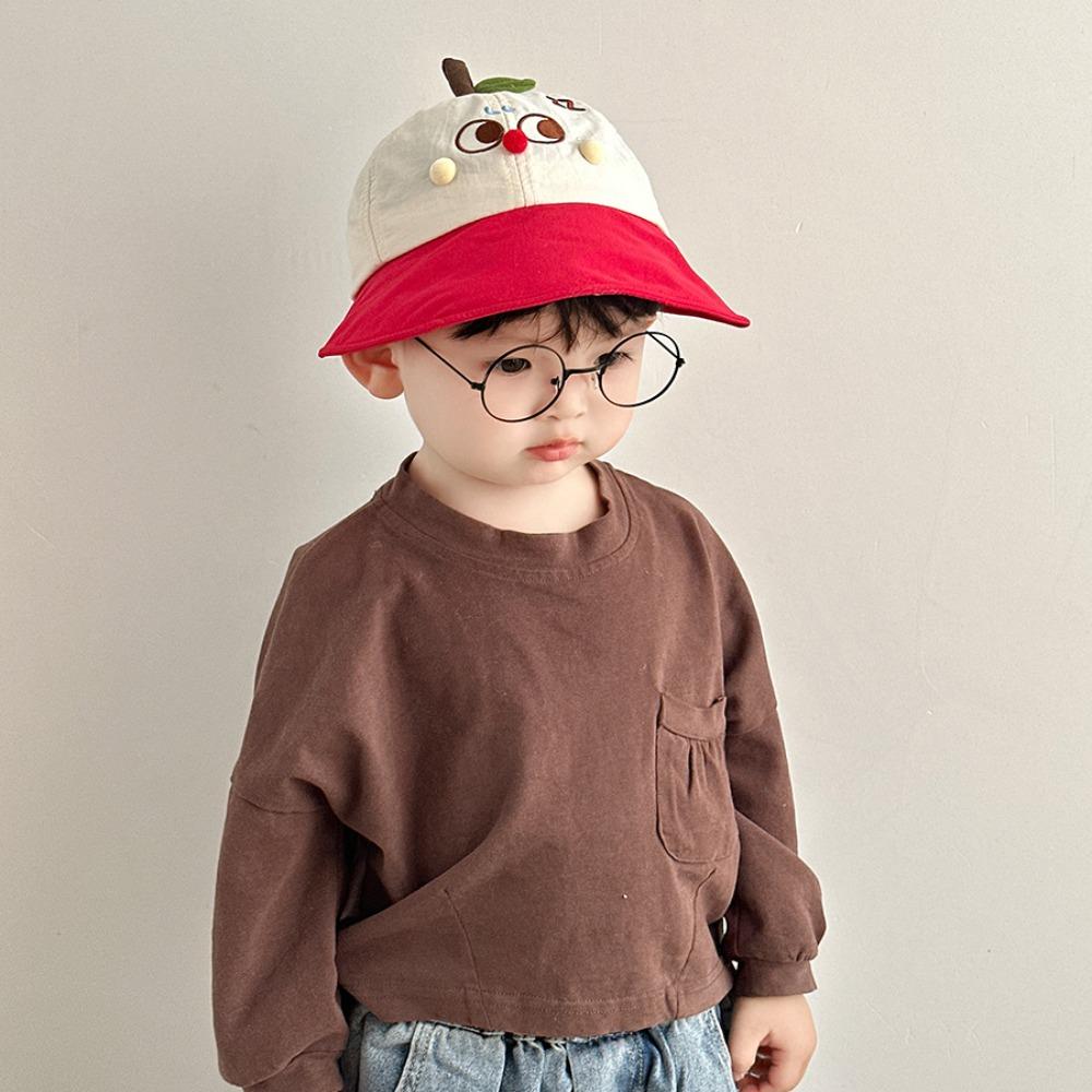 Embroidery Korean Style Cap Shading Hat Children's Bucket Hat Breathable Summer Kid Sunhat  Boy