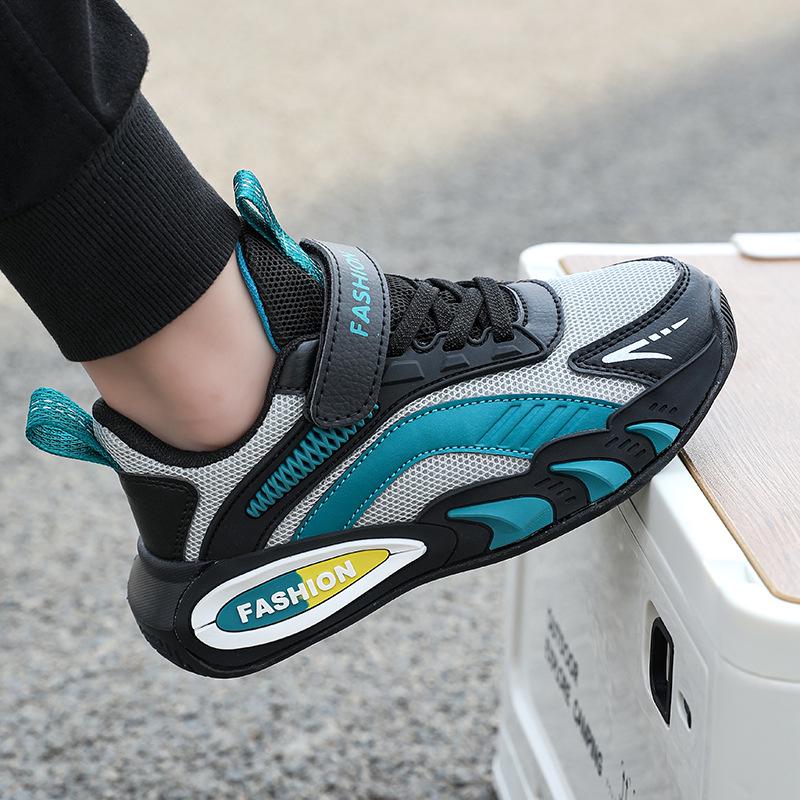 Autumn Non-Slip Breathable Mesh Boys' Sports Shoes with Soft Soles for Big Kids