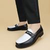 New Gentleman Designer Penny Loafter Men's Pointed Black With White Slip On Wedding Shoes Formal Dress Footwear Zapatos Hombre