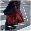 Soft PU Leather Quality Underarm Bag Vintage Wine Red Ladies Shoulder Bag Commuter Large Handbag 1pcs Women's Versatile Tote Bag
