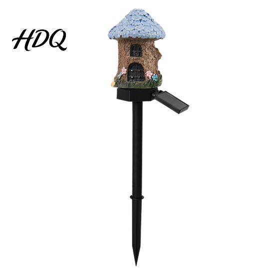 Solar Pathway Lights Mushroom Lights House Statue Fairy Cottage Garden Stake Light Waterproof Outdoor Landscape for Yard Patio Lawn Decorative