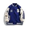 Spring and Autumn Retro Quilted Embroidered Baseball Uniform Jacket Men and Women Loose Tide Brand Street Jacket