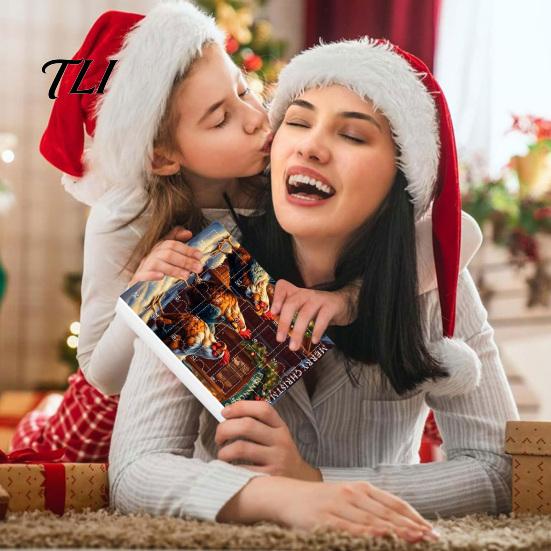 Scatola Regalo Conto alla Rovescia per le Feste 2026 per Bambini Adulti Calendari dell'Avvento Pollo 2025, 24 Giorni Ornamento Animale Piatto 2D Divertimento di Natale Bomboniere per Feste Calza