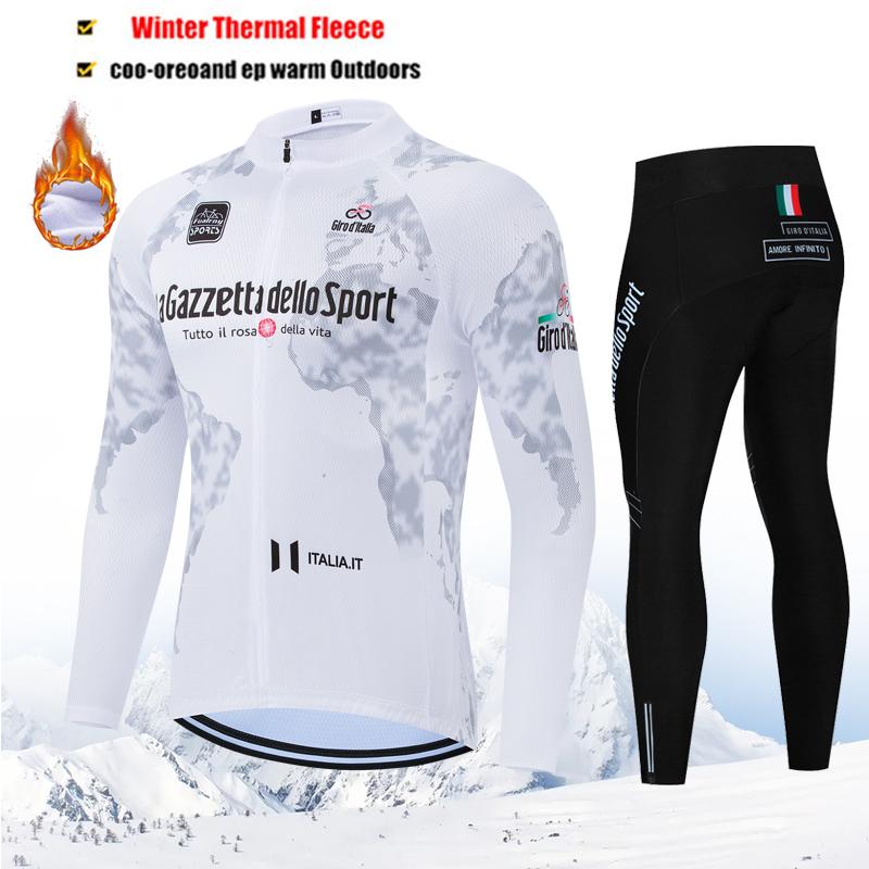 2026 Tour De Giro D'ITALIA Winter Thermal Fleece Cycling Jersey Set Long Sleeve Cycling Clothing MTB Bike Clothes Cycling Suit