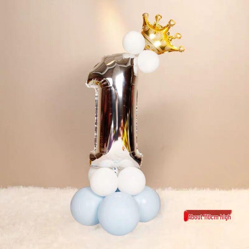 

Креативна алюмінієва колона з повітряних кульок для святкування дня народження з дизайном у вигляді цифри - Безкоштовна доставка