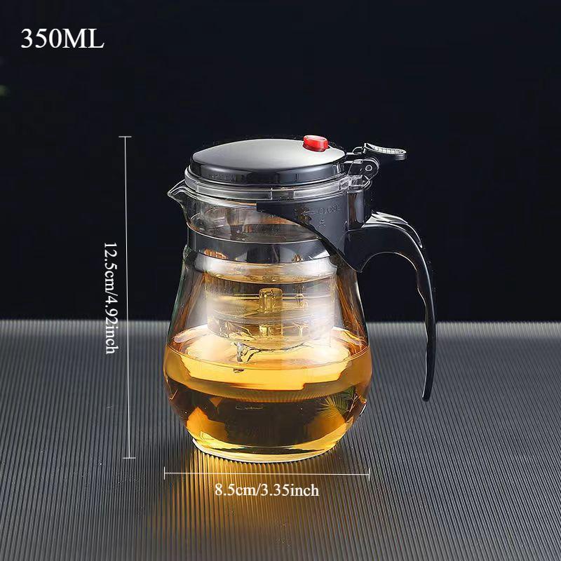 

Термостойкий стеклянный чайник с фильтром One Click, кофеварка для чая и кофе, дизайн с разделением воды, домашняя чайная утварь