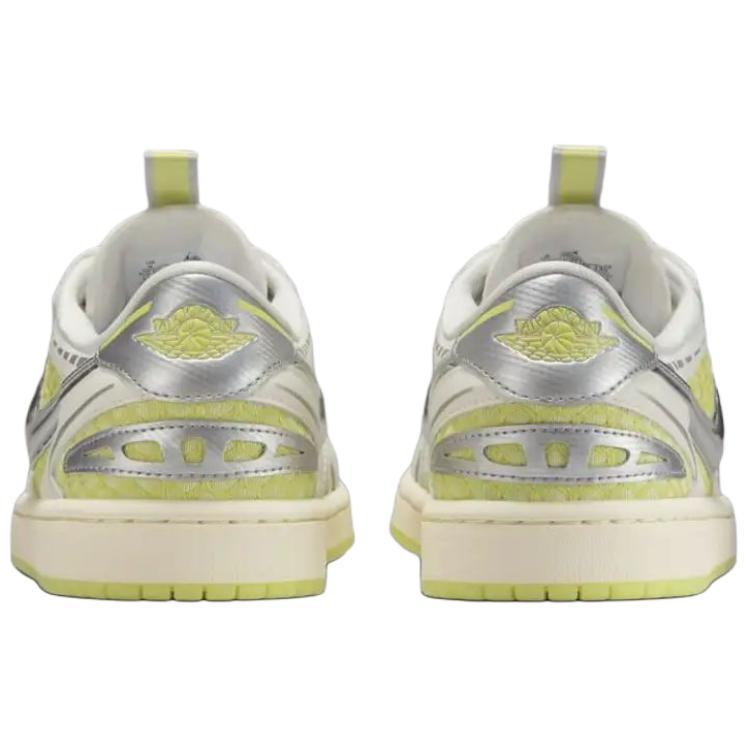 New Jordan Air Jordan 1 Abrasion Resistant Breathable Low Top Vintage Basketball Shoes Women's White Green HQ2186-130