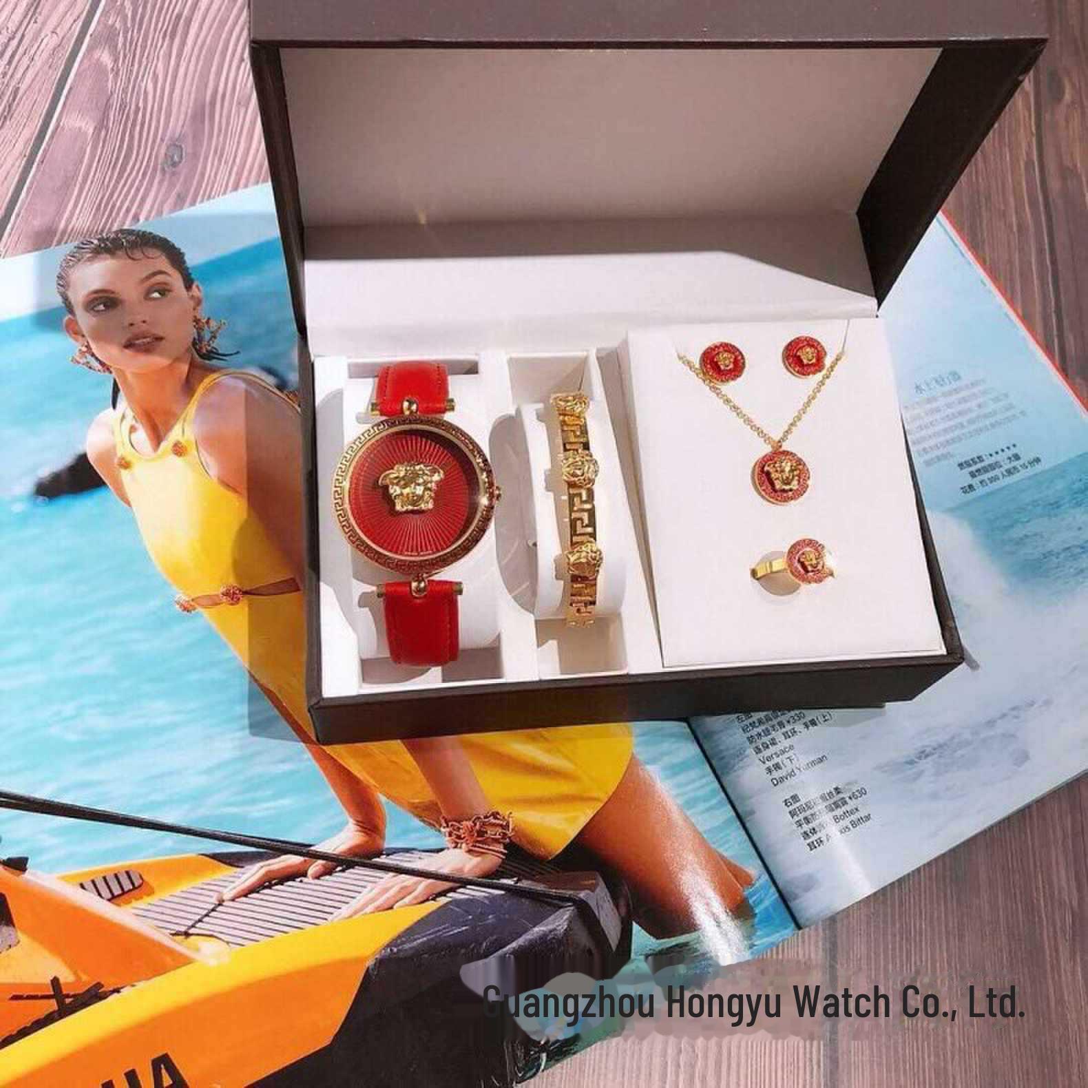 

Комплект ювелирных изделий из титановой стали с головой Медузы: Женские кварцевые часы и аксессуары от Danny Road Female