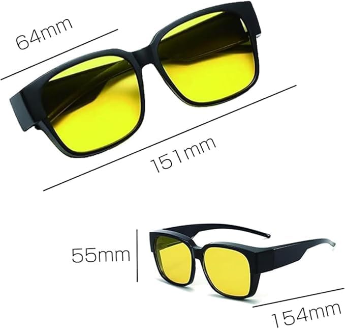 Polarized UV Suitable for Night Yellow Colored for Unisex [Catwo] Sunglasses, Protection, Driving, Popular, Ultra-Lightweight, Lenses, Lenses,