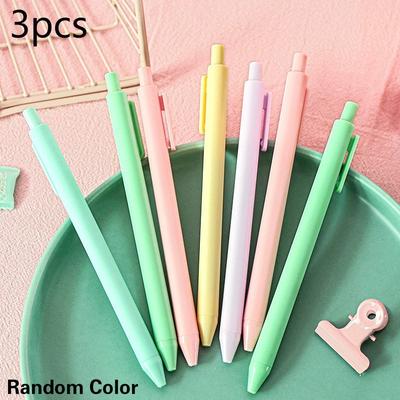 3 Random Color Candy Color Small Fresh Gel Pen Roller Neutral Pen School Office Supplies