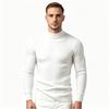 Men's Mock Neck Knit Sweater Color Stretch Pullover for Spring and Fall