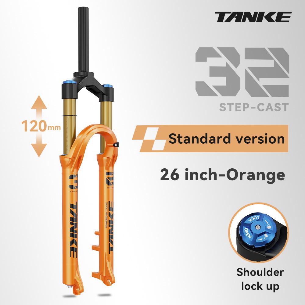 TANKE Bike Fork Rebound Adjustable MTB Air Front Suspension 26/27.5/29 Inch 120mm Travel Quick Release Fork Bicycle Accessories